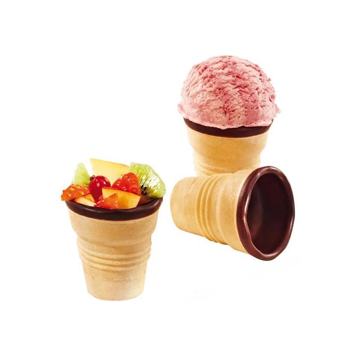 De Beukelaer Waffle Cups 60 pcs - Crispy Delight for Ice Cream & Desserts