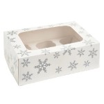 Anniversary House 6er Cupcake Schachtel Silver Snowflake