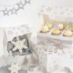 Anniversary House 6 Cupcake / Muffin Silver Snowflake Box