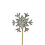 Anniversary House Glitter Snowflake Cupcake Topper, 12 pcs