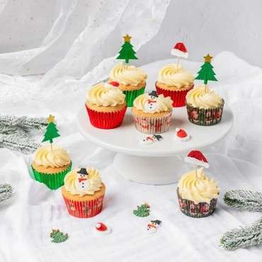 Glitzernde Weihnachtsbaum Cupcake Topper Perfekt für festliche Dessert