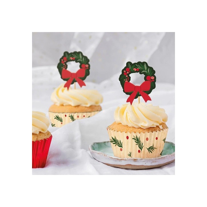 Merry Christmas Wreath Cupcake Kit – Festive Cupcake Decoration