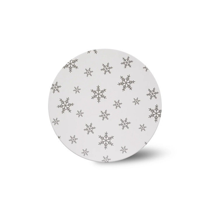 Snowflake Printed Cake Board Round 25 cm – Festive Cake Display Board