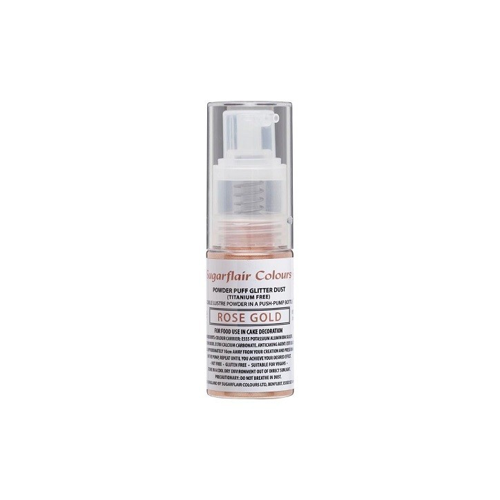 Pumpspray Glitter Dust Rosegold - Shimmering Rosegold Finish for Cakes