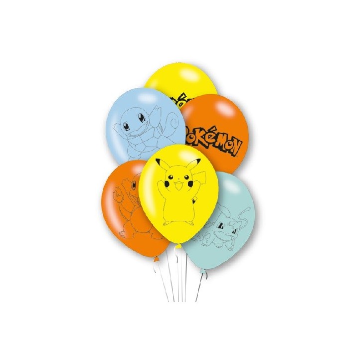 6 Pokemon Balloons Partydecoration