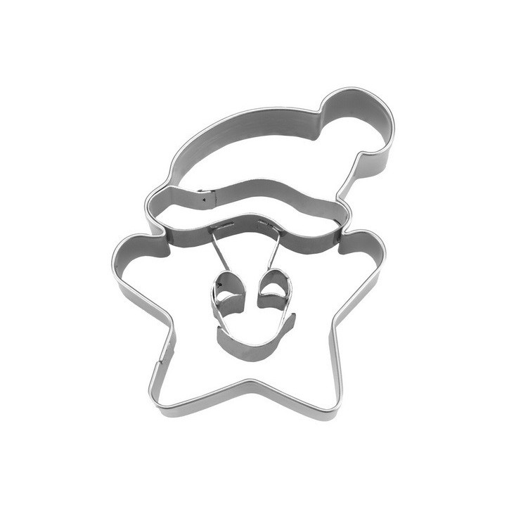 Embossed Cookie Cutter Star with Hat – Festive Charm for Your Cookies