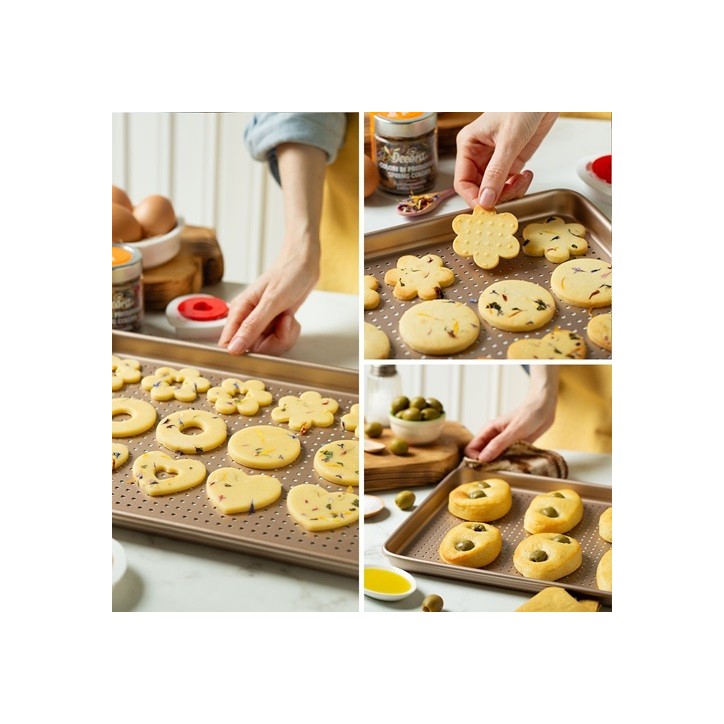 GoldLine Cookies Backblech - Perfekte knusprige Kekse | Backzubehör