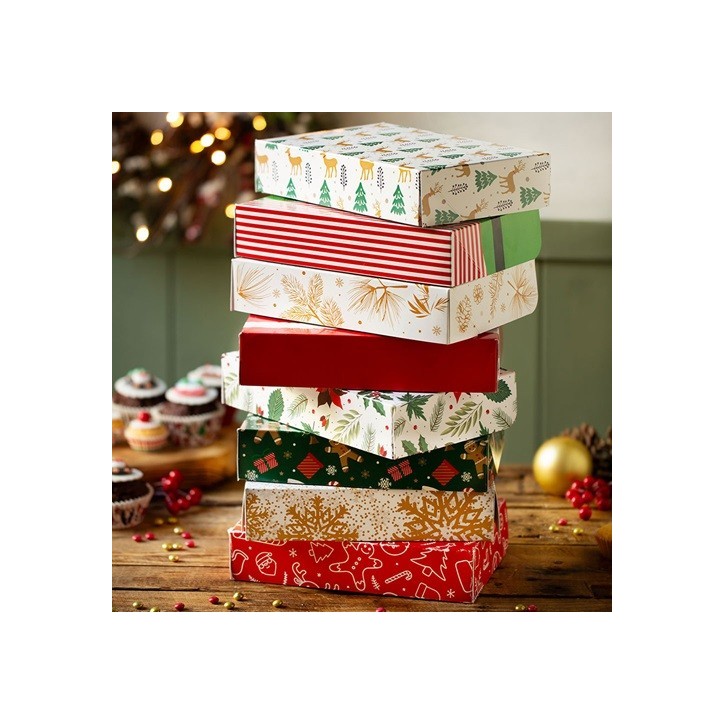 Christmas Treat Box Set – 8 Festive Gift Boxes for Homemade Delights