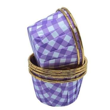 Bakeria Gingham Patterned Purple Cupcake Liners, 12 pcs