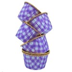 Bakeria Gingham Lilac Cupcake Baking Cups, 12 pcs