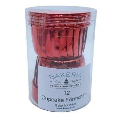 Metallic Red Baking Cups – Oven and Freezer-Safe for Festive Desserts