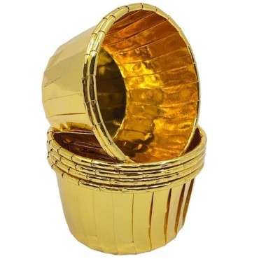 Metallic Gold Baking Cups – Perfect for Christmas & Desserts, 12 Pack