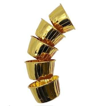 Metallic Gold Baking Cups – Perfect for Christmas & Desserts, 12 Pack