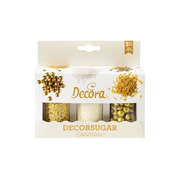 Decora Gold/Pearl Cake Decor Set – Luxurious Decor for Festive Cakes