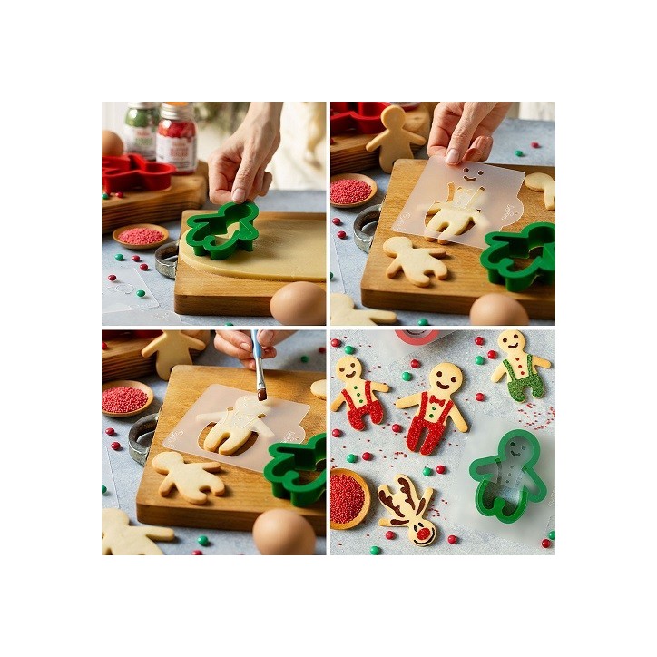 GingerXmas Cookie Kit – Gingerbread Man & Reindeer Cookie Cutters