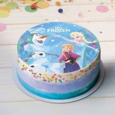 DeKora Edible Paper Frozen Cake Topper, 20cm