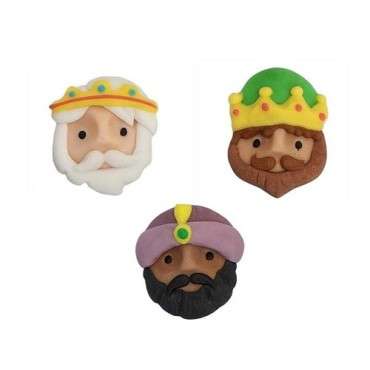 deKora Sugar Figures Three Wise Men – 48 pcs| Festive Cake Decorations