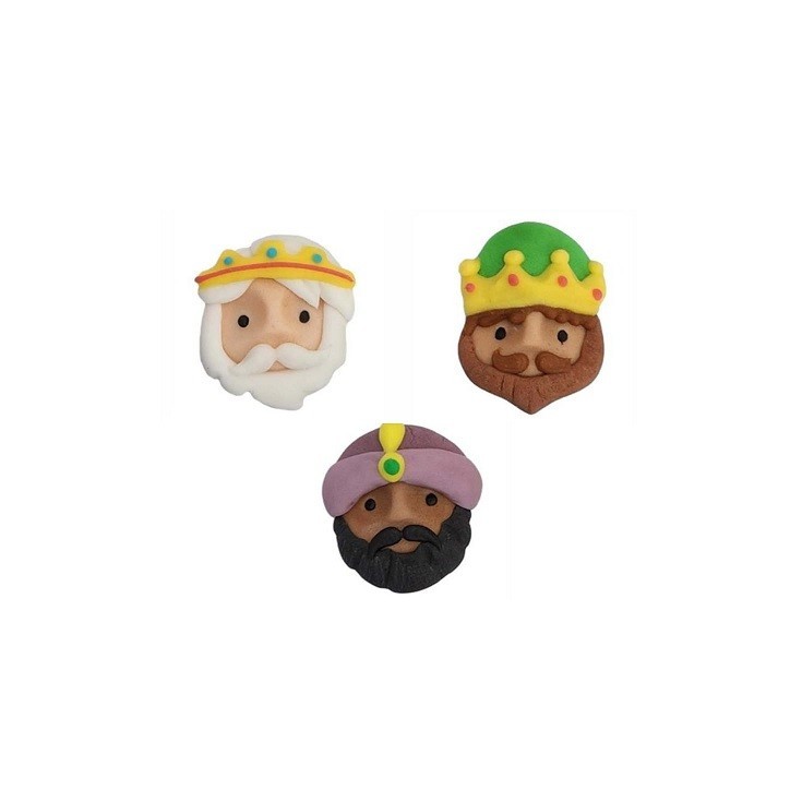 deKora Sugar Figures Three Wise Men – 48 pcs| Festive Cake Decorations