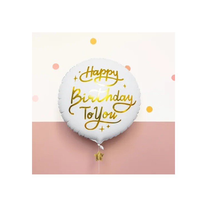 PartyDeco Happy Birthday To You Foil Balloon, 35cm