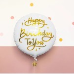 PartyDeco Happy Birthday To You Folienballon, 35cm