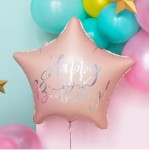 PartyDeco Happy Birthday Pink Foil Balloon, 40cm