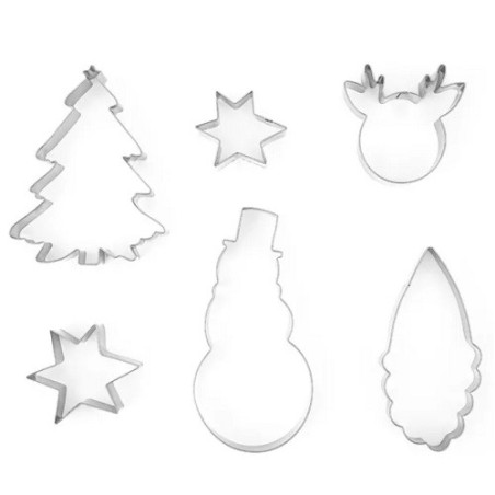 Merry Christmas Cookie Cutter Set (6 pcs) – Perfect Holiday Baking