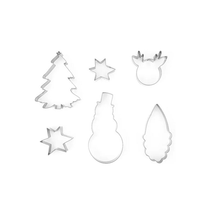 Merry Christmas Cookie Cutter Set (6 pcs) – Perfect Holiday Baking