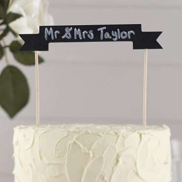 Ginger Ray Chalkboard Cake Topper – Personalized Cake Decoration