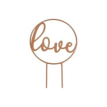 LOVE Cake Topper Rose Gold Metal – Elegant Wedding Cake Decoration