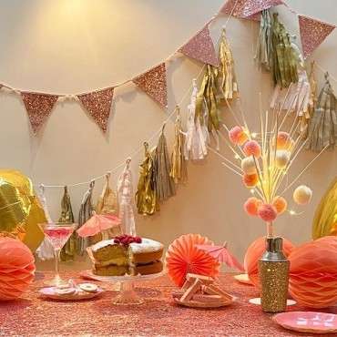 Talking Tables Pink Glitter Bunting – 3m Party Decoration