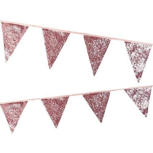 Talking Tables Luxe Pink Glitter Bunting 3 Meter