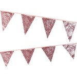 Talking Tables Luxe Pink Glitter Bunting 3 Meter