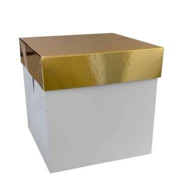 Tortenschachtel 20x20x20cm mit goldenem Deckel – Set 20 Stück