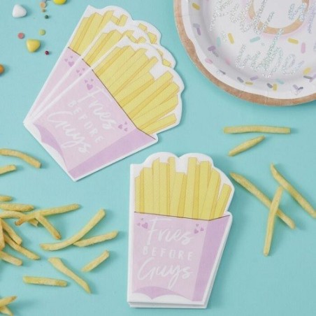 Ginger Ray „Fries before Guys“ Napkins – 16 Pieces