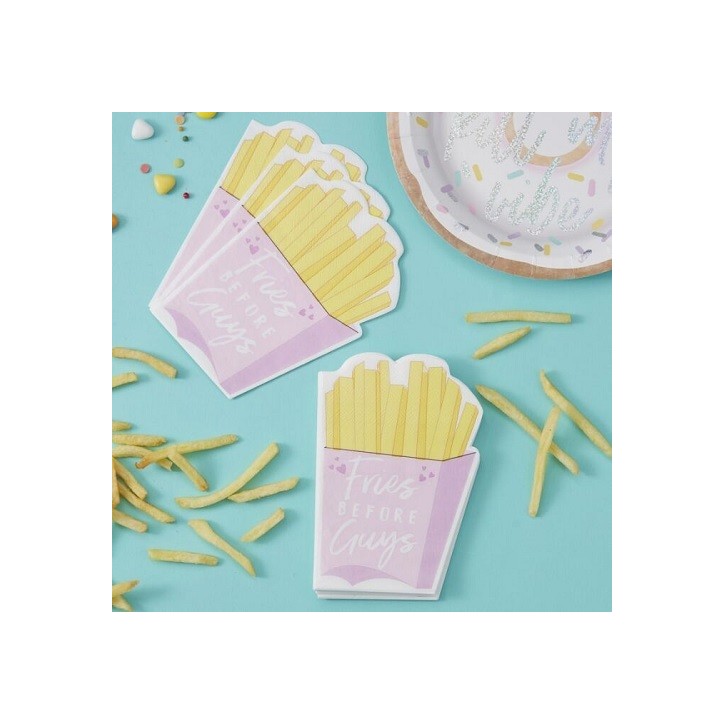 Ginger Ray „Fries before Guys“ Napkins – 16 Pieces