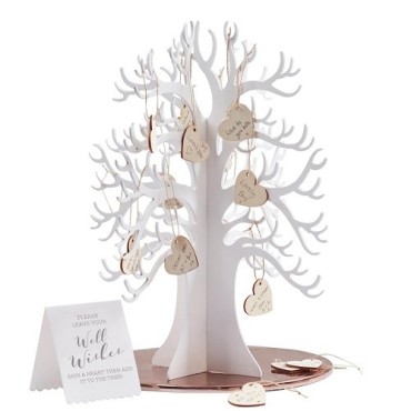 Ginger Ray Wish Tree Guestbook with 70 Wooden Hearts