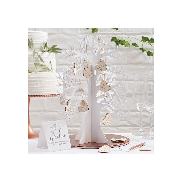 Ginger Ray Wish Tree Guestbook with 70 Wooden Hearts