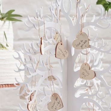 Ginger Ray Wish Tree Guestbook with 70 Wooden Hearts