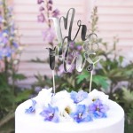 PartyDeco Silver Mr & Mrs Cake Topper