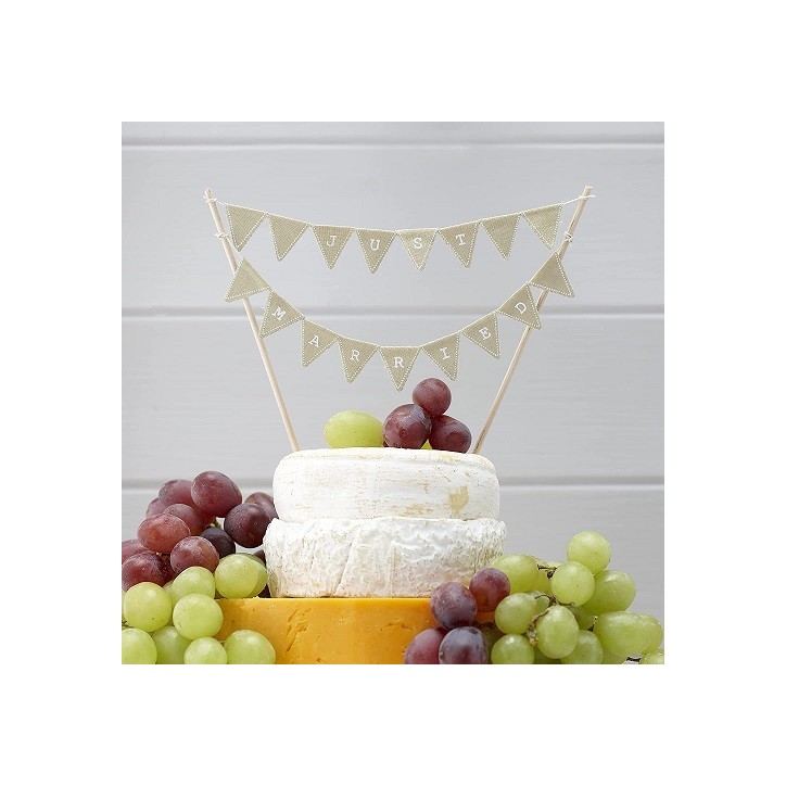 Ginger Ray Just Married Cake Bunting – Wedding Cake Topper