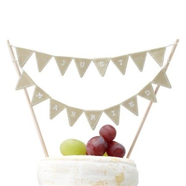 Ginger Ray Just Married Cake Bunting – Wedding Cake Topper