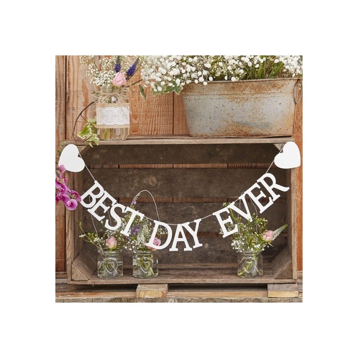 Ginger Ray Best Day Ever Holzgirlande – Hochzeit & Partydeko