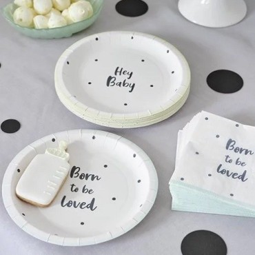 Talking Tables Kuchenteller Born to be Loved – Perfekt für Babyshower