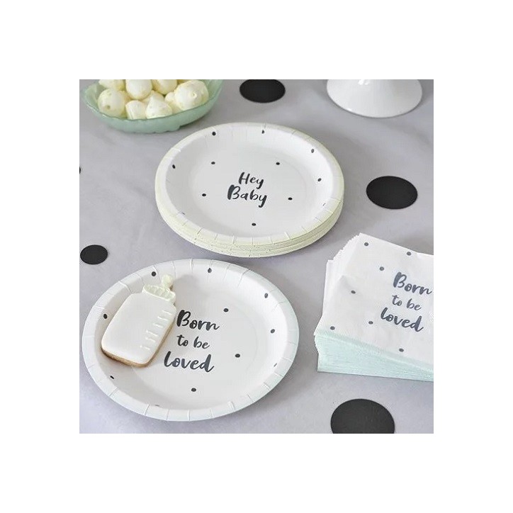 Talking Tables Kuchenteller Born to be Loved – Perfekt für Babyshower