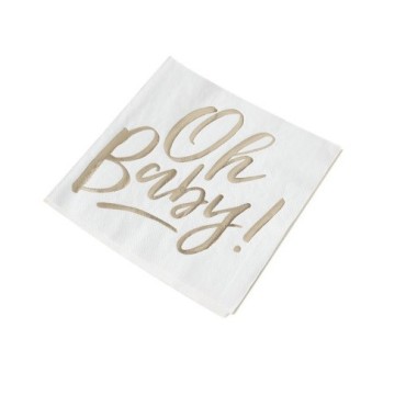 Ginger Ray Oh Baby! Napkins – Perfect for Baby Showers & Christenings