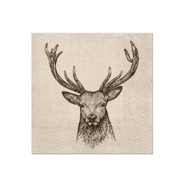 PAW Deer Head Napkins, 20 pcs