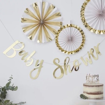 Baby Shower Garland Gold – Ginger Ray Baby Party Decoration