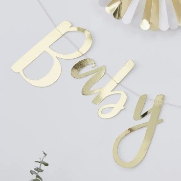 Baby Shower Garland Gold – Ginger Ray Baby Party Decoration