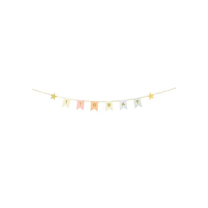 Talking Tables 1 TODAY Garland – Pastel Colors, First Birthday