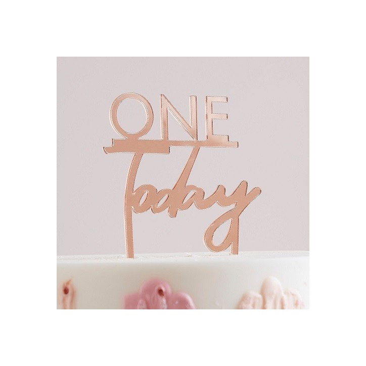 Ginger Ray One Today Cake Topper – Rose Gold, First Birthday